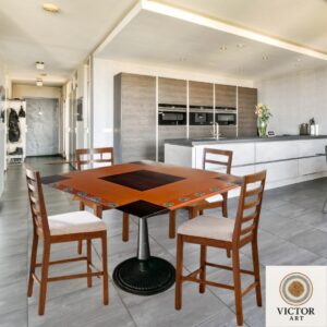 mesa cuadrada decorativa para 4 personas